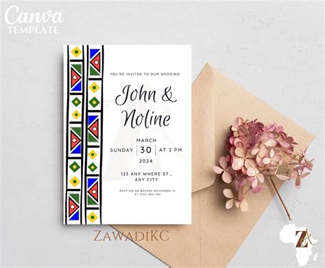 Ndebele Invite Template Order Of Events African Birthday Invite