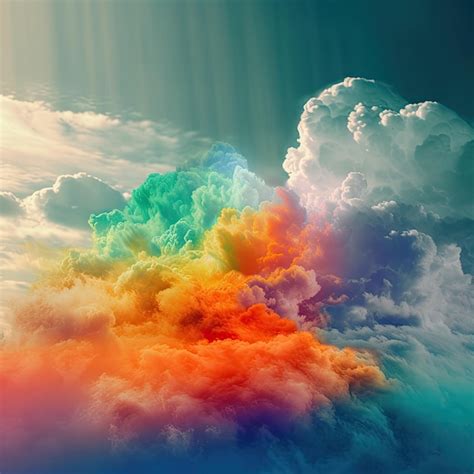 Premium Ai Image Illustration Colorful Clouds In The Sky