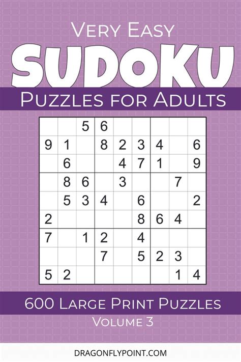 Very Easy Sudoku Puzzles For Adults Large Print Puzzles Volume