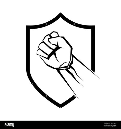 Raised Fist Symbol Clenched Fist Symbol On A Shield Security Or