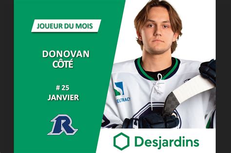 Rebelles Hockey Donovan Côté Reçoit Le Titre Du Joueur Du Mois De