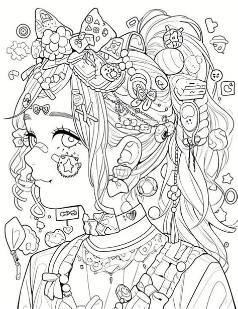 Decora Girl Cute Coloring Page Coloring Pages Coloringpages Coloring