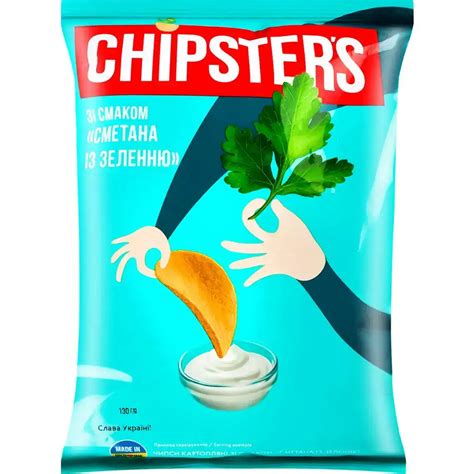 Чіпси Flint Chipsters сметана і зелень 130 г купити онлайн | замовити в ...