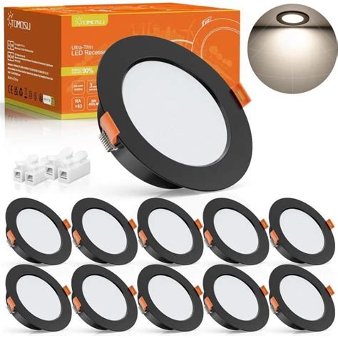 Spot Led Encastrable Noir Extra Plat 5w 450lumen Equivalent 50w