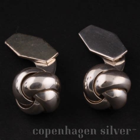 Antique Sterling Silver Knot Cufflinks Copenhagen Silver