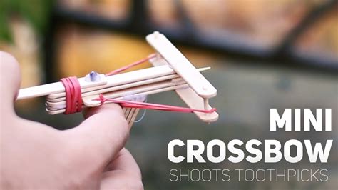 How To Make A Mini Crossbow Out Of Popsicle Sticks Youtube