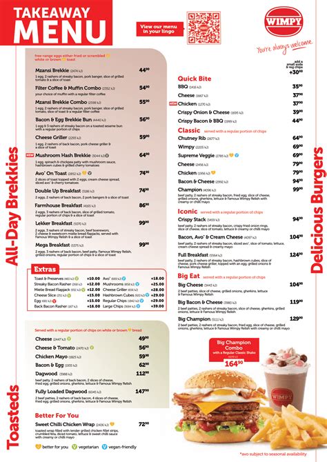 Wimpy Menu – Droppedinto.com