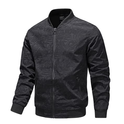 Xysaqa Mens Casual Lightweight Zip Up Bomber Jackets Solid Long Sleeve