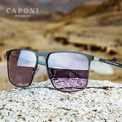 Caponi Neue Herren Sonnenbrille Legierung Polarisiert Photo Chrom