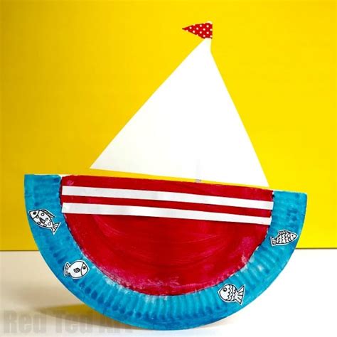 Rocking Paper Plate Boat - Red Ted Art - Easy Kids Crafts