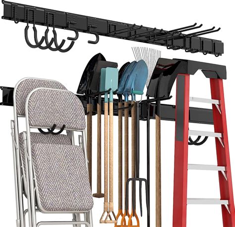 Sttoraboks Wall Mounted Garage Tool Organizer With 12 Double Hooks 4