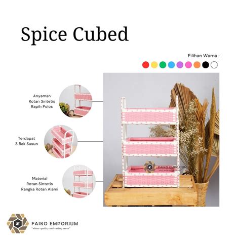 Jual Cubed Spice Keranjang Susun Rantang Bumbu Rak Dapur Persegi