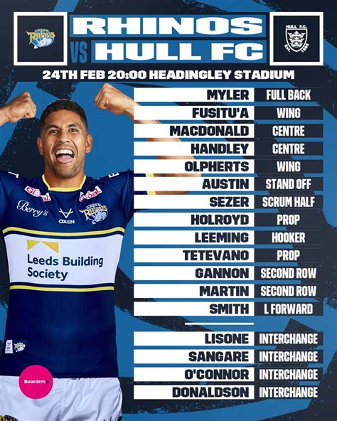 Leeds Rhinos On Twitter Rohan Smith Has Made Two Changes To His Side