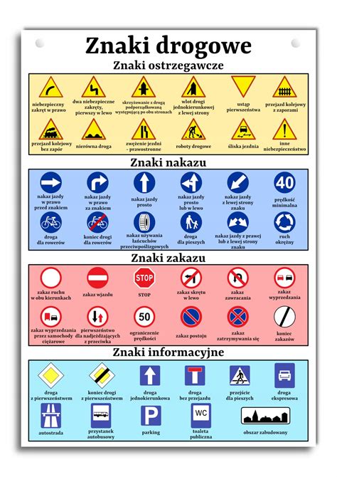 Extra Tablica Edukacyjna ZNAKI DROGOWE A4 13781185646 Allegro Pl