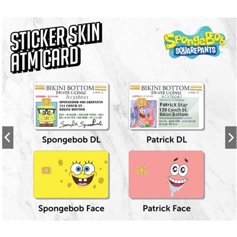 Jual Sticker Skin Card Spongebob Atm Vinyl Debit Credit Emoney Flazz