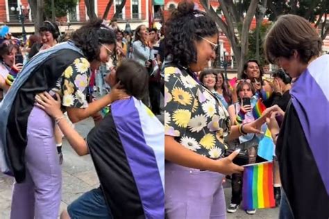 Emotiva Pedida De Matrimonio En Medio De La Marcha Lgbt De Puebla