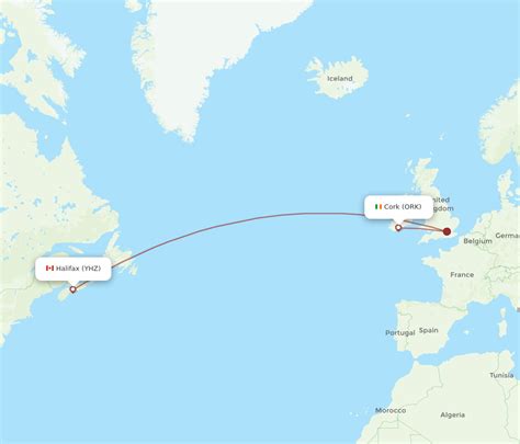 All Flight Routes From Cork To Halifax ORK To YHZ Flight Routes