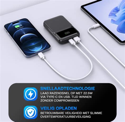 Yurda Powerbank Mah Ultra Snellader Met Led Display Usb Usb