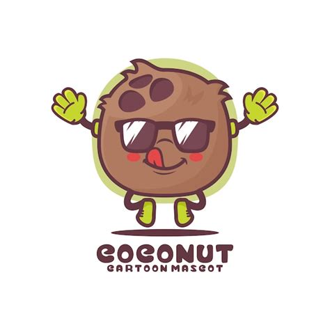 Premium Vector Coconut Cartoon Mascot Fruit Vector Illustration