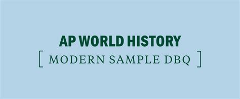 Ap World History Modern Sample Dbq Kaplan Test Prep