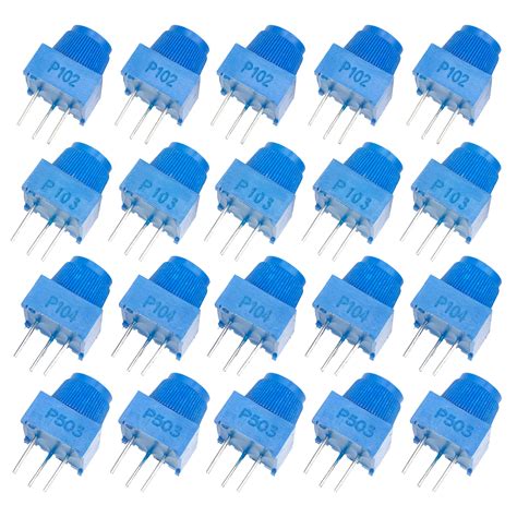Buy 20pcs 1k 10k 50k 100k Ohm Trim Potentiometer Breadboard Trim