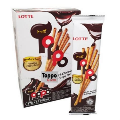 Jual Lotte Toppo Crispy Biskuit Pretzel Stick Vanila Chocolate Kota