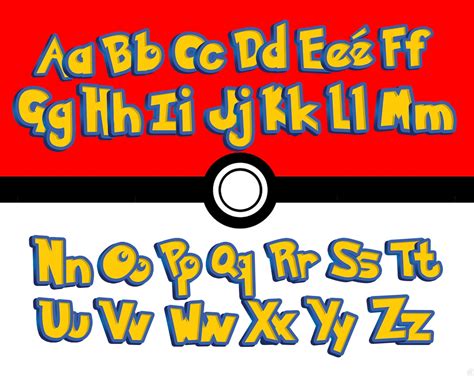 Pokemon Font Png Pokemon Alphabet Pokemon Letters Pokemon Etsy