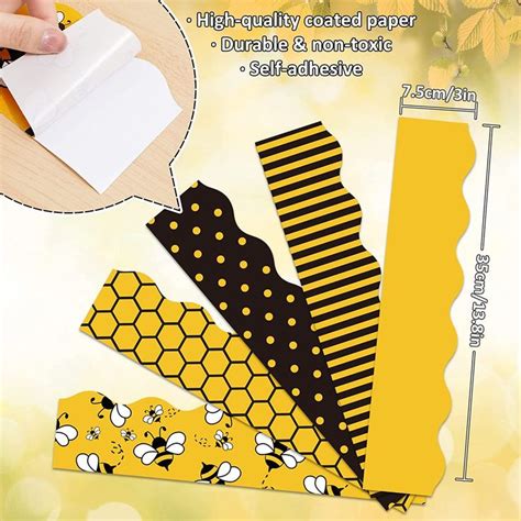 Whaline Ft Bee Bulletin Board Borders Yellow Black Cartoon Bee