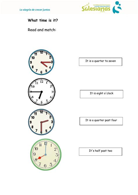 Ficha Online De La Hora Para Tercero De Primaria Puedes Hacer Los