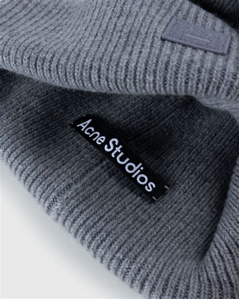 Acne Studios Small Face Logo Beanie Grey Melange Highsnobiety Shop