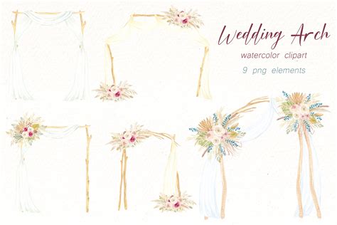 Floral Wedding Boho Arch Clipart Rustic Wedding Arches Png By