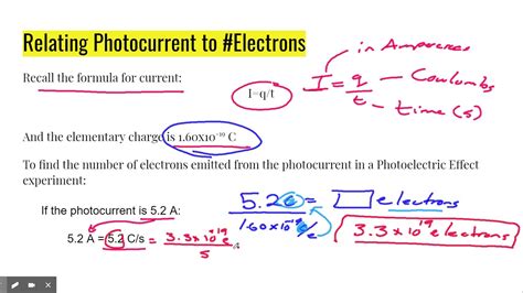 Relating Electrons Photocurrent Power And Energy YouTube