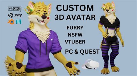 Do 3d Model Custom Vrchat Avatar Furry Gmod Character Nsfw Anime Vtuber Fursona By Drizy Black