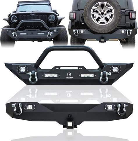 Amazon TIOYAR Front And Rear Bumper Compatible With 2007 2017 Jeep