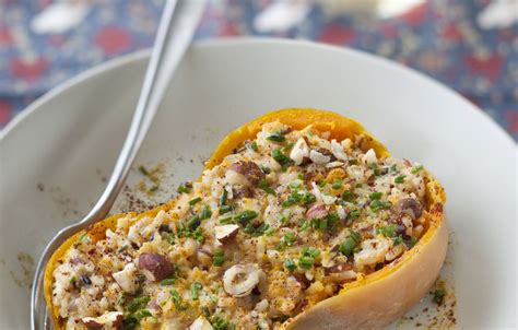 Courge Butternut Farcie Au Riz Et Aux Noisettes Recette De Courge