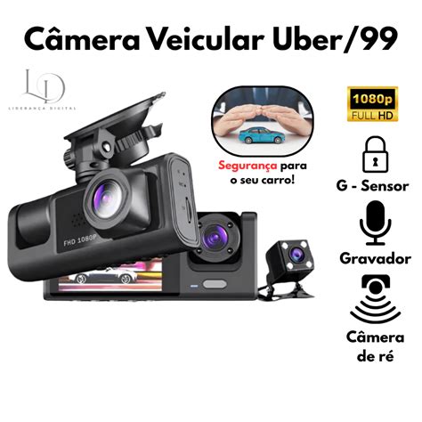 Camera Para Carro Uber - Câmera Veicular Automotiva Vision Hd 1080p Uber/99 para Carro Black Box ...