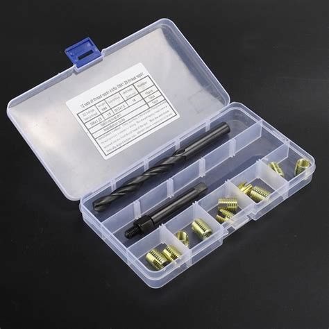 Fdit Insert autotaraudeur Kit de réparation de filetage 12 pièces M8 x