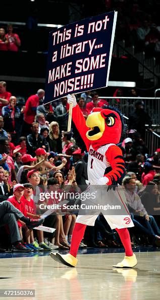 The Atlanta Hawks mascot performs during a game against the Brooklyn ...