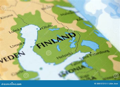 World Map Location Of Finland Country In Close Up Stock Image Image