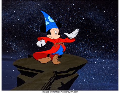 Mickey Mouse "Sorcerer's Apprentice" Production Cel with Background ...