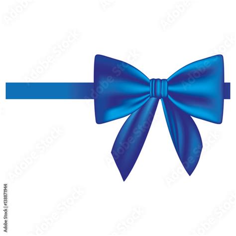 Satin Blue Ribbon And Bow Wrapping Vector Illustration Stock Image