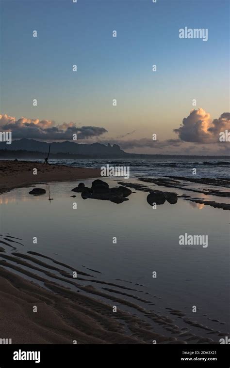 Sunrise At Nukolii Beach Park Kauai Hawaii Stock Photo Alamy