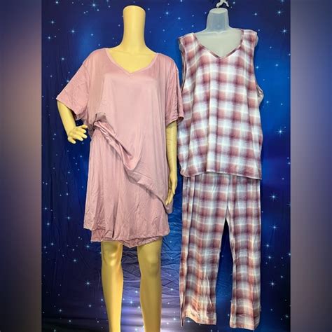 Eddie Bauer Intimates And Sleepwear 3xl 4 Pieces Pajama Sets For Woman Eddie Bauer Solid Plaid