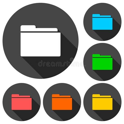 File Icons Set With Long Shadow Stock Vector Illustration Of Shadow