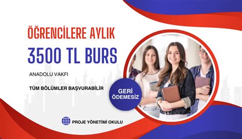 Öğrencilere Aylık 3500 TL Burs AB Proje Yönetimi