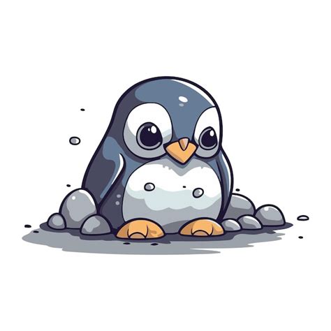 Un Doux Pingouin Isol Sur Un Fond Blanc Illustration Vectorielle