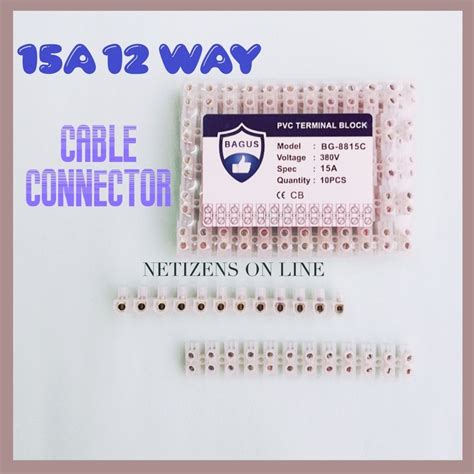 Cable Connector 15a 12 Way Electrical Pvc Connector Terminal Block Shopee Malaysia