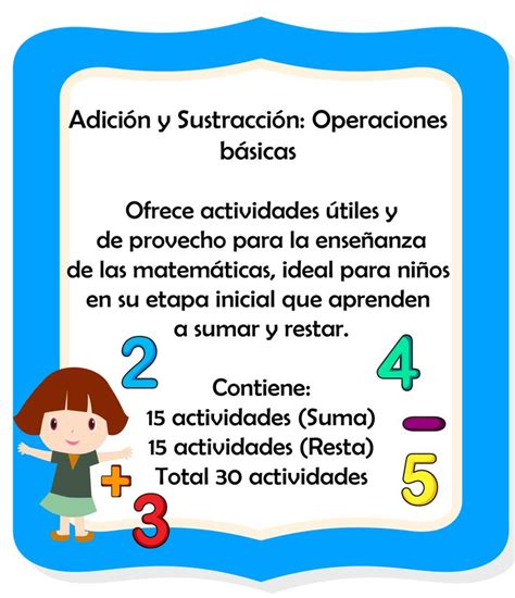 Adici N Y Sustracci N Operaciones B Sicas Sustraccion Operacion