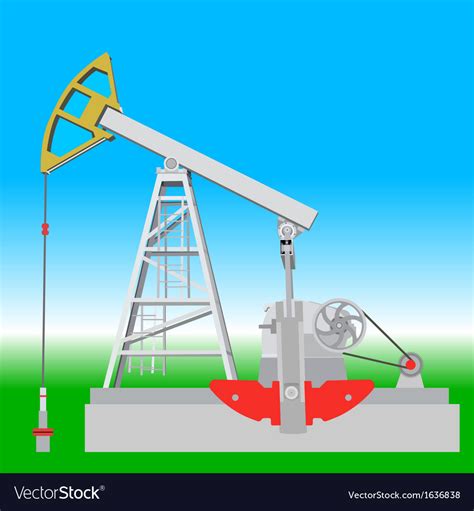 Oil pump jack Oil industry equipment Royalty Free Vector