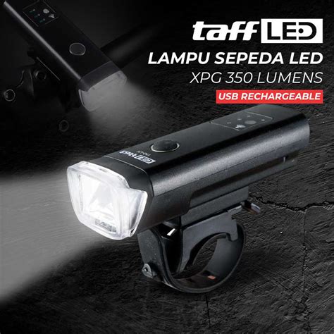 Jual TaffLED Lampu Depan Sepeda Bike Light USB Recharge LED XPG